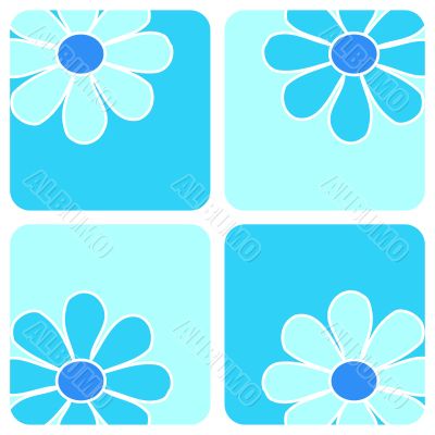 Flowers - Blue composition