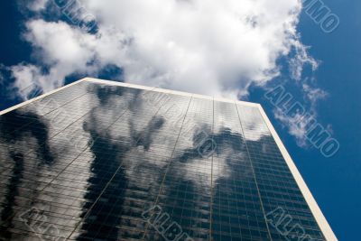 Reflective skyscraper