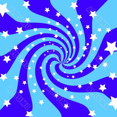 Blue and White background with stars