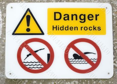 Hidden rocks sign