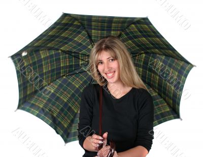 Beauty blonde girl with an umbrella