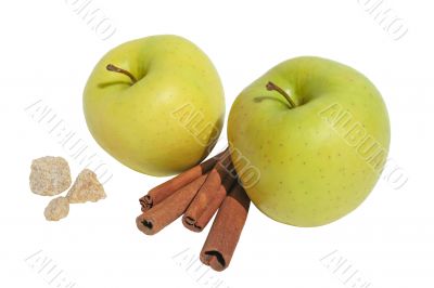 Apple with cinnamon and sugar Apple with cinnamon and sugar