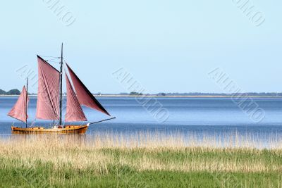 Sailing boat on the water