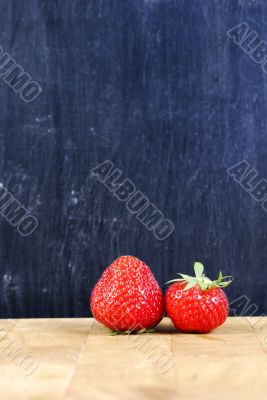 Two strawberries