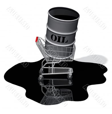 Oil Drum Shopping Cart Spill