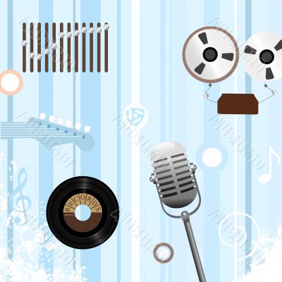 Reel to Record Retro Music Background