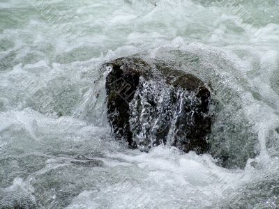 Stone in the mountain river 1