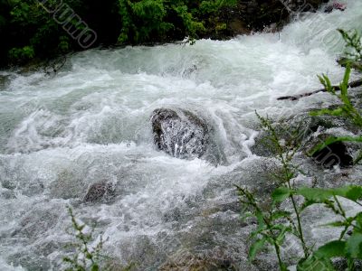 Stone in the mountain river 2