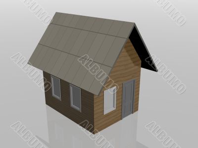 Small house. 3D object.