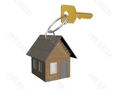 Key from the house. 3D object.