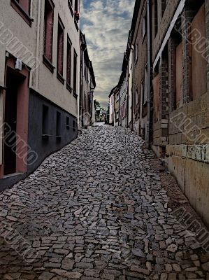Street covered with a stone blocks.