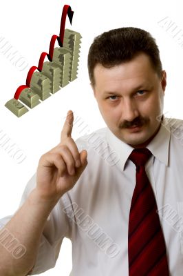 The young man on a white background