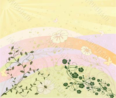Abstract art floral vector illustration