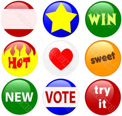 Shiny Button Icons Badges Shiny Button Icons Badges