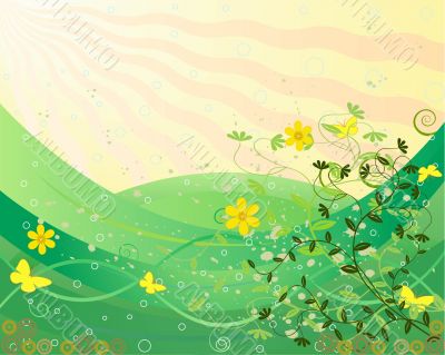Abstract art floral vector illustration