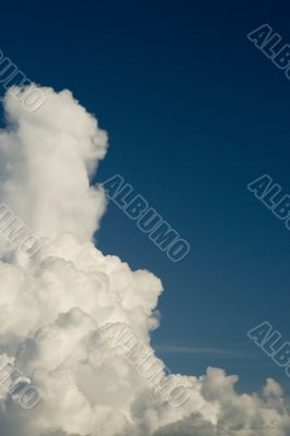 White clouds in the blue sky