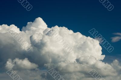 White clouds in the blue sky