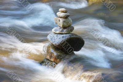 little watercourses with many stones