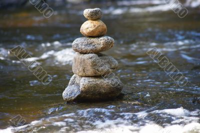 little stream with many stones and rocks