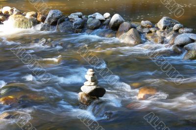 little waterbodies with many stones