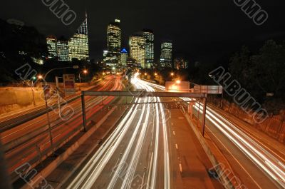 Sydney night traffic