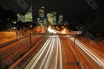 Sydney night traffic Sydney night traffic