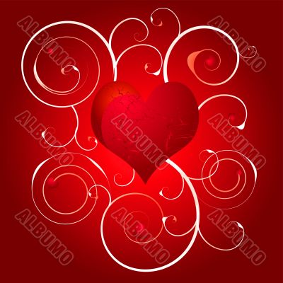 love heart swirl white