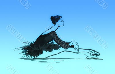 Blue ballet dancer illustration