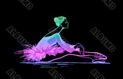 colored ballet dancer silhouette