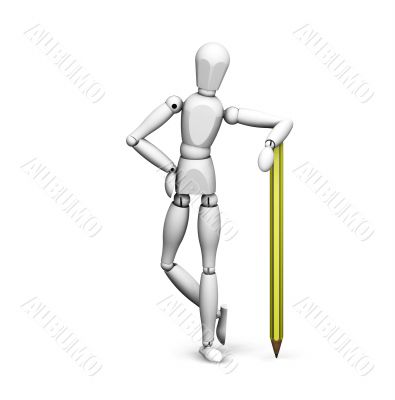 Man leaning on pencil