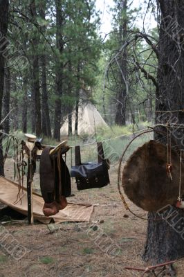 Beaver hide and saddle,