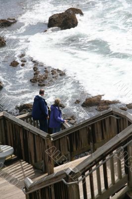 Wooden stairs to beach