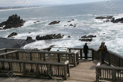 Wooden stairs to beach