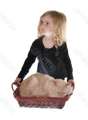 girl with regdoll cat