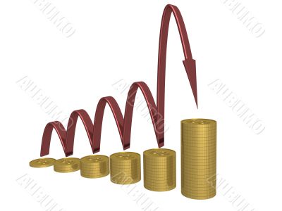 The diagram of growth. 3D image.