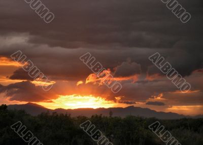 Furnace Hot  Sun setting behind mountain