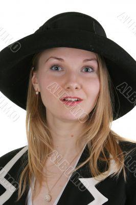 pretty young lady in formal dress