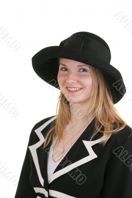 pretty young lady in formal dress