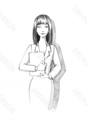 Business woman sketch