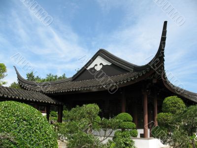 Chinese building against blue sky