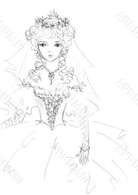 Beautiful bride sketch