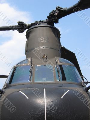Aircraft - Front of Military helicopter Aircraft - Front of Military helicopter