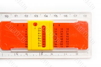 ruler with multiplication table