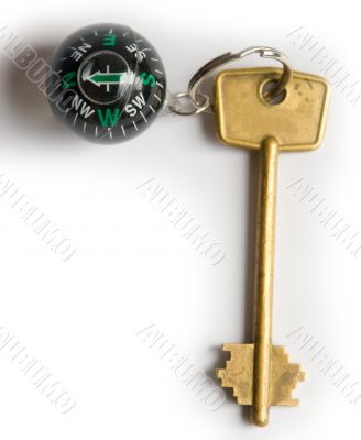 Key with a compass