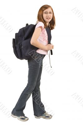 Girl with backpack