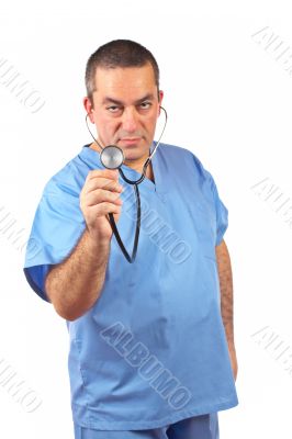 Male doctor with stethoscope Male doctor with stethoscope