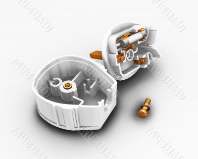 Dismantled plug