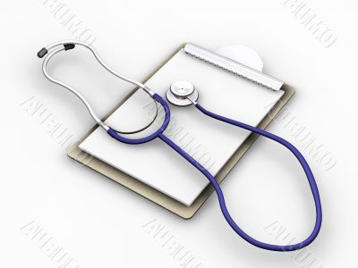 Stethoscope on clipboard