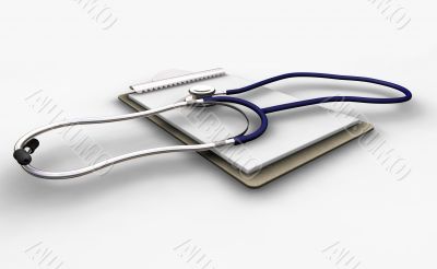 Stethoscope on clipboard