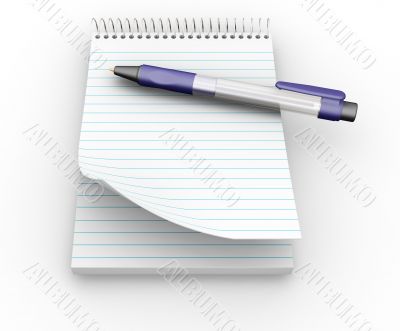 Notepad with pen